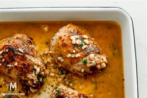 Delicious Garlic Butter Baked Chicken Thighs (Video) - Munchkin Time