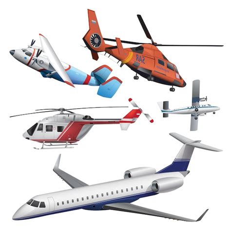 Premium Vector Different Types Of Aircraft Illustrations