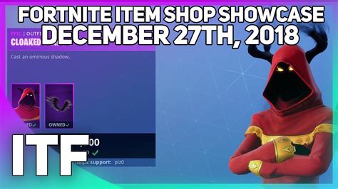 Fortnite Item Shop NEW CLOAKED SHADOW SKIN December 27th 2018