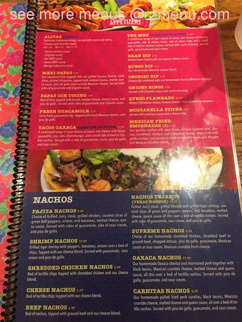 Online Menu Of Tacos Oaxaca Restaurant Lillington North Carolina