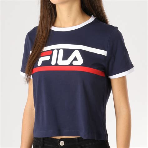 Fila Tee Shirt Femme Crop Ashley 687081 Bleu Marine