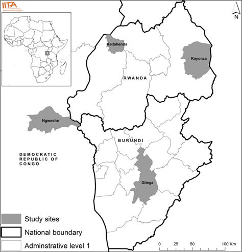 Map of study sites in Burundi, Rwanda and eastern DR Congo. | Download ...