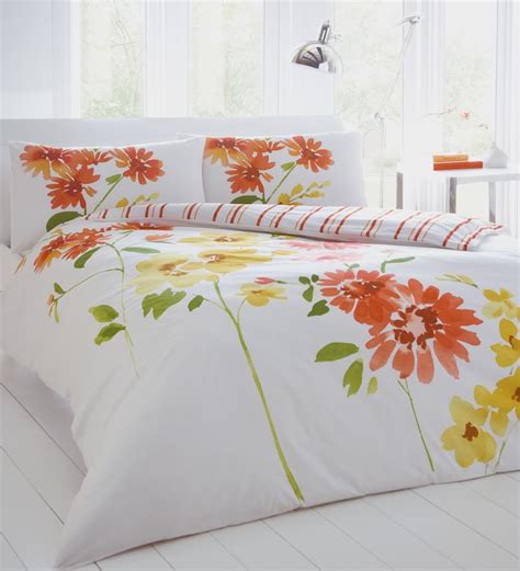 Yellow And Orange Comforter Floral Bedding Set Duvet Cover Pillowcases Orange Lime Yellow