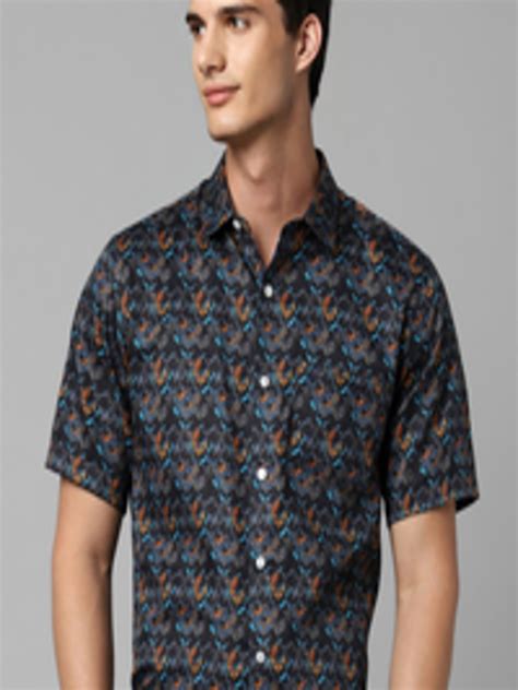 Buy Allen Solly Slim Fit Floral Printed Pure Cotton Formal Shirt