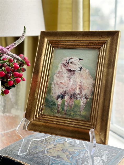 Sheep Print, Wooly Sheep Oil Painting Print, Ewe Oil Painting Giclee ...