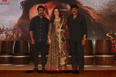 Chiranjeevi Ram Charan Tamanna Bhatia At The Trailer Launch Of Film