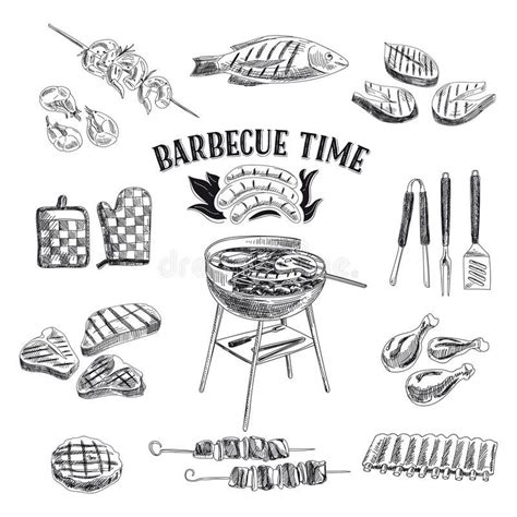 Vector Set Of Barbecue And Grill Elements Vector Stock Illustration