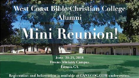 West Coast Biblechristian College Alumni Mini Reunion — California