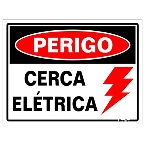 Placa Sinalizadora PERIGO CERCA ELÉTRICA 15 cm X 20 cm SINALIZE 220BD