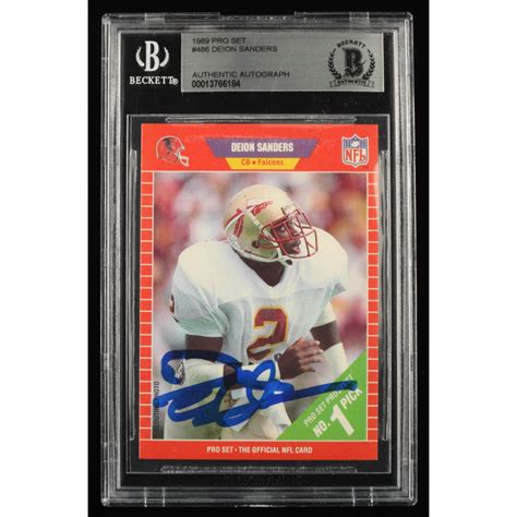 Deion Sanders Signed 1989 Pro Set 486 RC BGS Pristine Auction