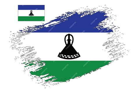 Vector De Bandera De Lesotho Diseño De Pincel Vector Premium