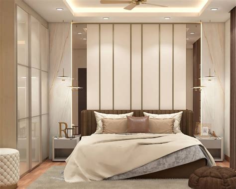 Contemporary Style Master Bedroom With Subtle Colour Palette Livspace