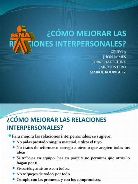 Cómo Mejorar Las Relaciones Interpersonales Pdf