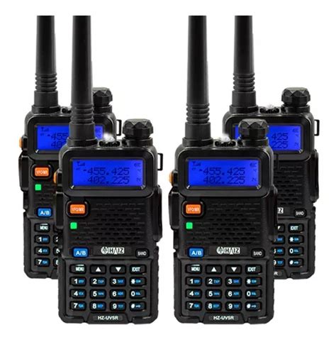 Kit 4 Rádio Comunicador Ht Dual Band Haiz Uv 5r Fm Fone Ptt Frete grátis