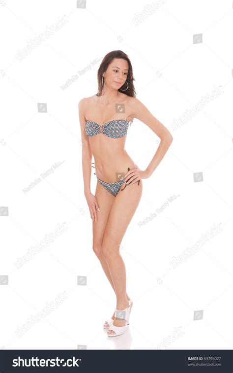 Sexy Bikini Model Over White Background Stock Photo 53795077 Shutterstock
