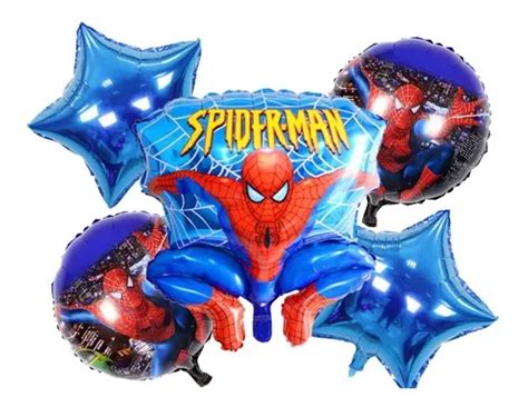 Pack Globos Metalizados Spider Man Aire O Helio Cuotas Sin Inter S