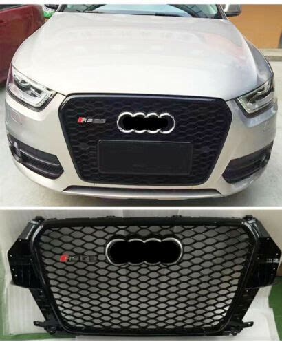 Für Audi Q3 8U 2012 2015 Chrome RSQ3 Stil Schwarz Grill Wabengrill