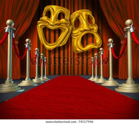 Theater Stage Gold Comedy Tragedy Symbol