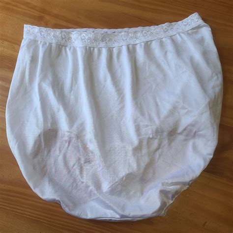 Vintage Hanes Shiny Glossy White Nylon Bikini Briefs Gem
