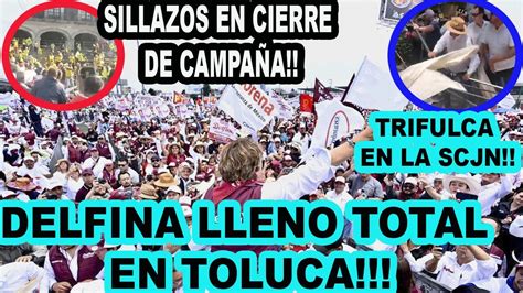 Cierre De Campa A De Delfina Gomez En Toluca Vuelan Sillas En Campa A