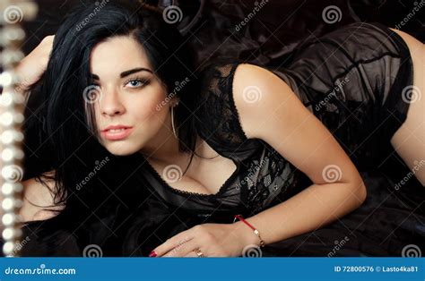 Portrait Of Brunette Stock Photo Image Of Hair Room 72800576