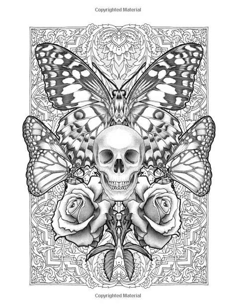 Skull And Butterflies Skull Coloring Pages Adult Coloring Books Printables Printable Adult