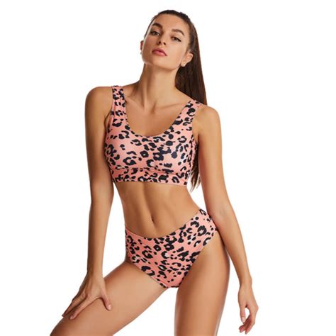 Hot Sale High Waist Leopard Swimwear China Swimsuit And Bikini Price
