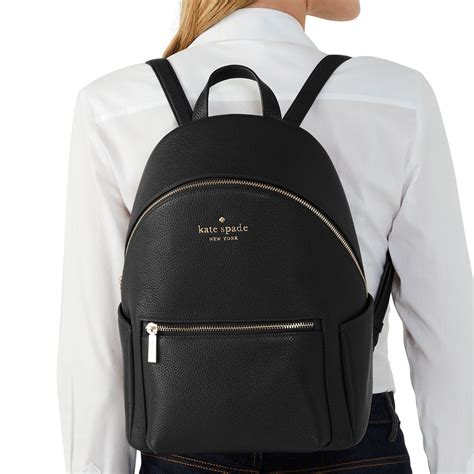 SpreeSuki Kate Spade Leila Pebbled Leather Medium Dome Backpack Black