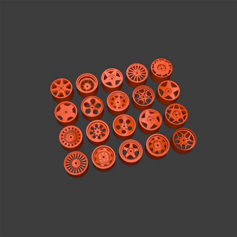 3D File 1 64 SCALE CAR RIMS COMMERCIAL SET 3 HOT WHEELS MATCHBOX 1 643D Printer Model To