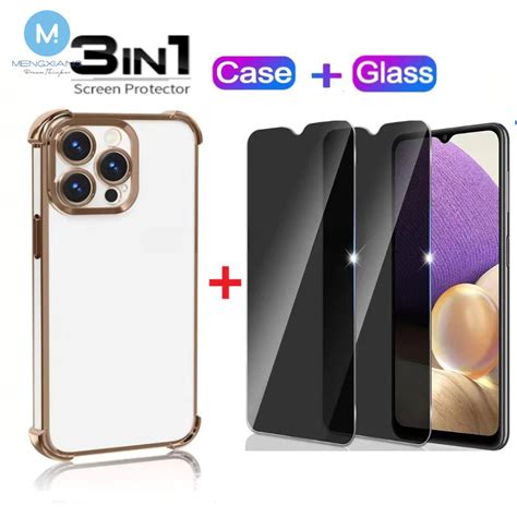 Capa Protetora 3 Em 1 Para Telefone Caixa De Filme De Vidro Temperado Infinix Hot 50i 40i 40