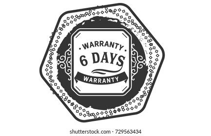 6 Days Warranty Icon Vintage Rubber Stock Vector Royalty Free