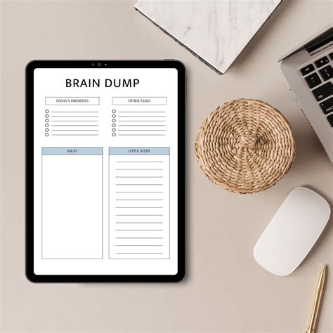 Brain Dump Planner Printable Adhd Planner Pages Productivity Planner