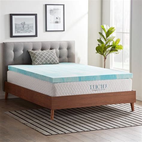 Lucid Comfort Collection 3 Gel Memory Foam Mattress Topper