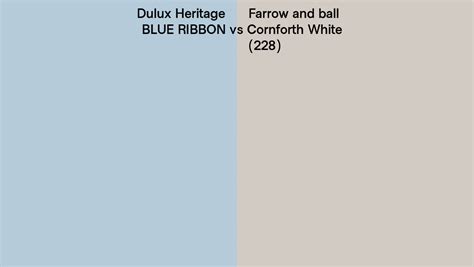 Dulux Heritage Blue Ribbon Vs Farrow And Ball Cornforth White 228 Side By Side Comparison