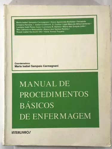 Manual De Procedimentos Básicos De Enfermagem Maria MercadoLivre