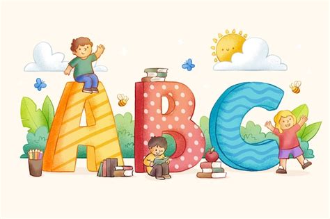 Premium Vector Hand Drawn Abc Background