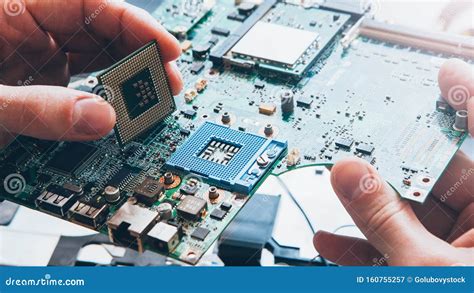 Tech Support Hardware Repair Cpu Motherboard Stock Image Image Of