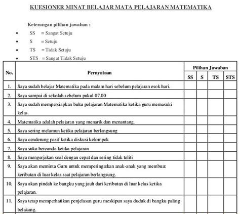 Contoh Kuesioner Penelitian Kualitatif Pdf Contoh Kuesioner