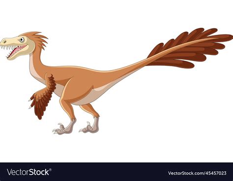 Cartoon Velociraptor On White Background Vector Image