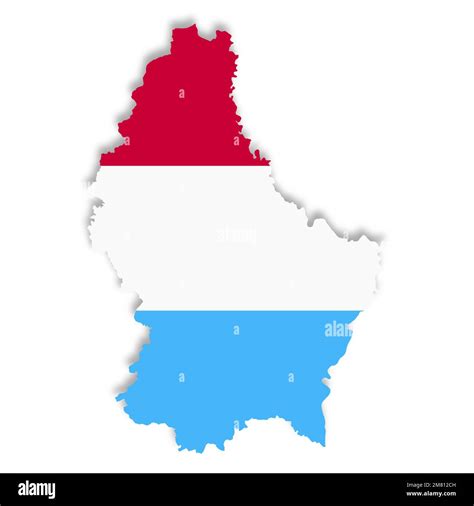 Luxembourg flag map on white background with clipping path 3d ...