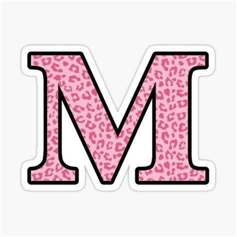 Letter M Cheetah Stickers For Sale Preppy Wallpaper Lettering