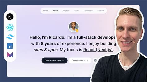 Fresh React Portfolio Website Next Js App Framer Motion TypeScript