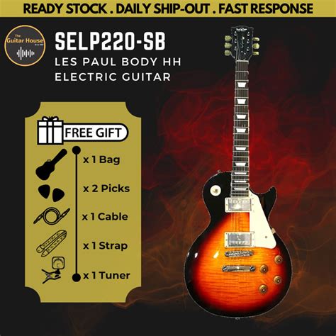 Sqoe Selp Les Paul Body Hh Electric Guitar Shopee Malaysia