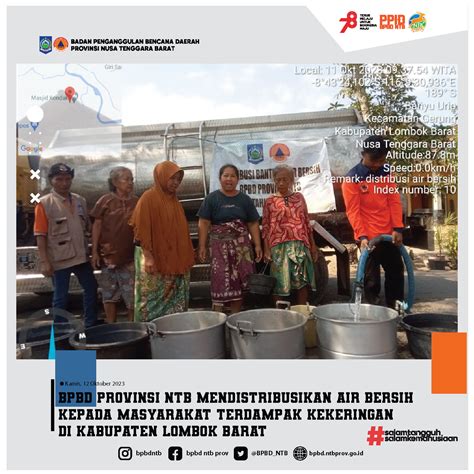 Siaga Bpbd Provinsi Ntb Mendistribusikan Air Bersih Kepada Masyarakat