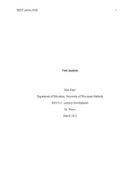 Text Analysis | PDF | Reading Comprehension | Textbook 