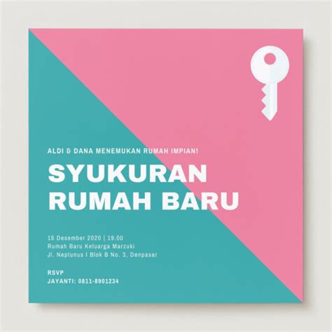 Gratis Contoh Undangan Syukuran Rumah Baru Unik Canva