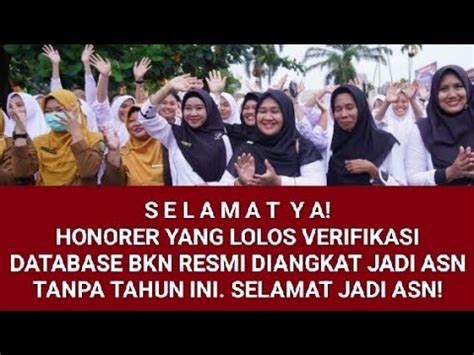 Syukur Honorer Lolos Verifikasi Database Bkn Resmi Diangkat Jadi Asn