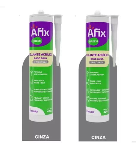 2 Selante Afix Acrilico Cinza 430g Sela Trincas Base Água MercadoLivre