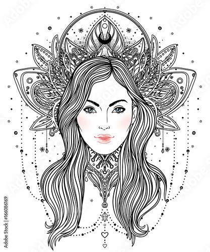 Tribal Fusion Boho Diva Beautiful Divine Girl With Ornate Crown