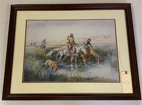 C.m. Russell Native American Print In Frame.